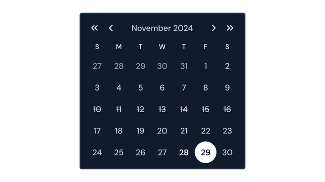 Calendar preview