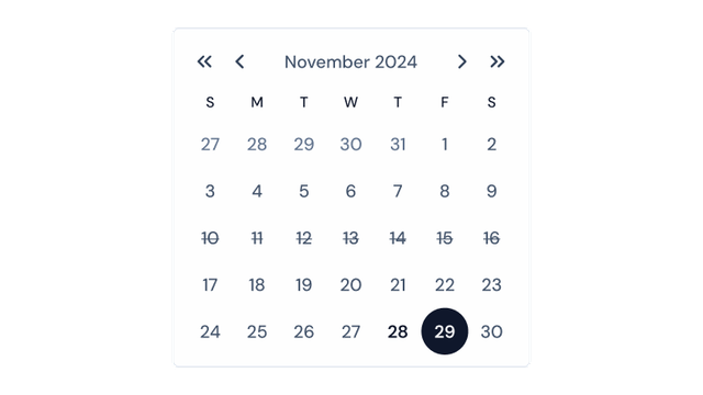 Calendar preview