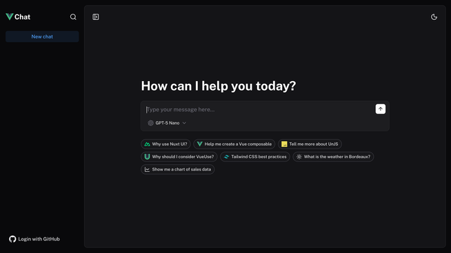 Template Chat screenshot